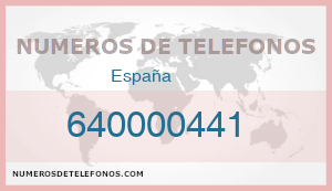 Telefono 640000441