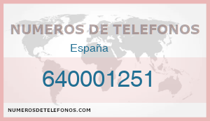 Telefono 640001251