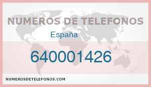 Telefono 640001426