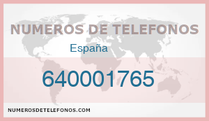 Telefono 640001765