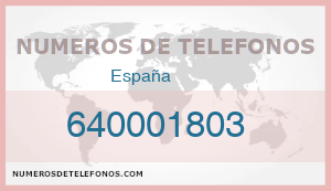 Telefono 640001803