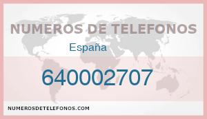 Telefono 640002707