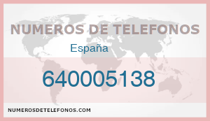 Telefono 640005138