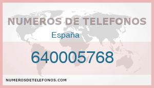 Telefono 640005768