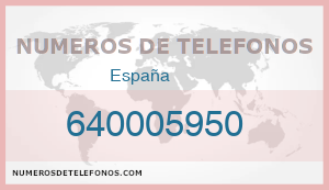 Telefono 640005950