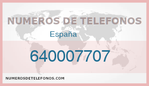 Telefono 640007707