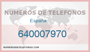 Telefono 640007970