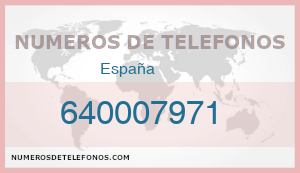 Telefono 640007971
