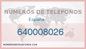 Telefono 640008026