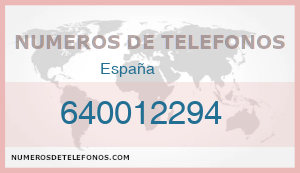 Telefono 640012294